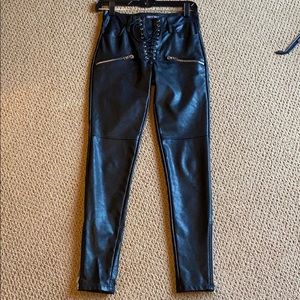 Faux leather pants